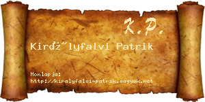 Királyfalvi Patrik névjegykártya