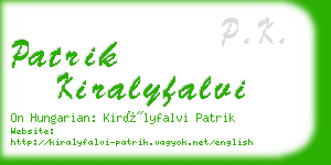 patrik kiralyfalvi business card